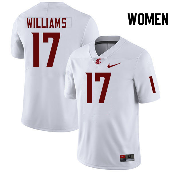 Women #17 King Williams Washington State Cougars College Football Jerseys Stitched-White
